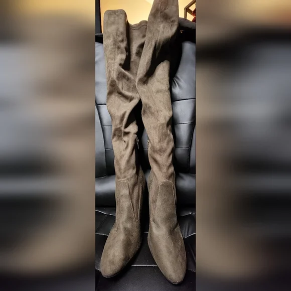 Aldo Shoes Womens Aldo Thigh High Olive Green Boots Size 9m